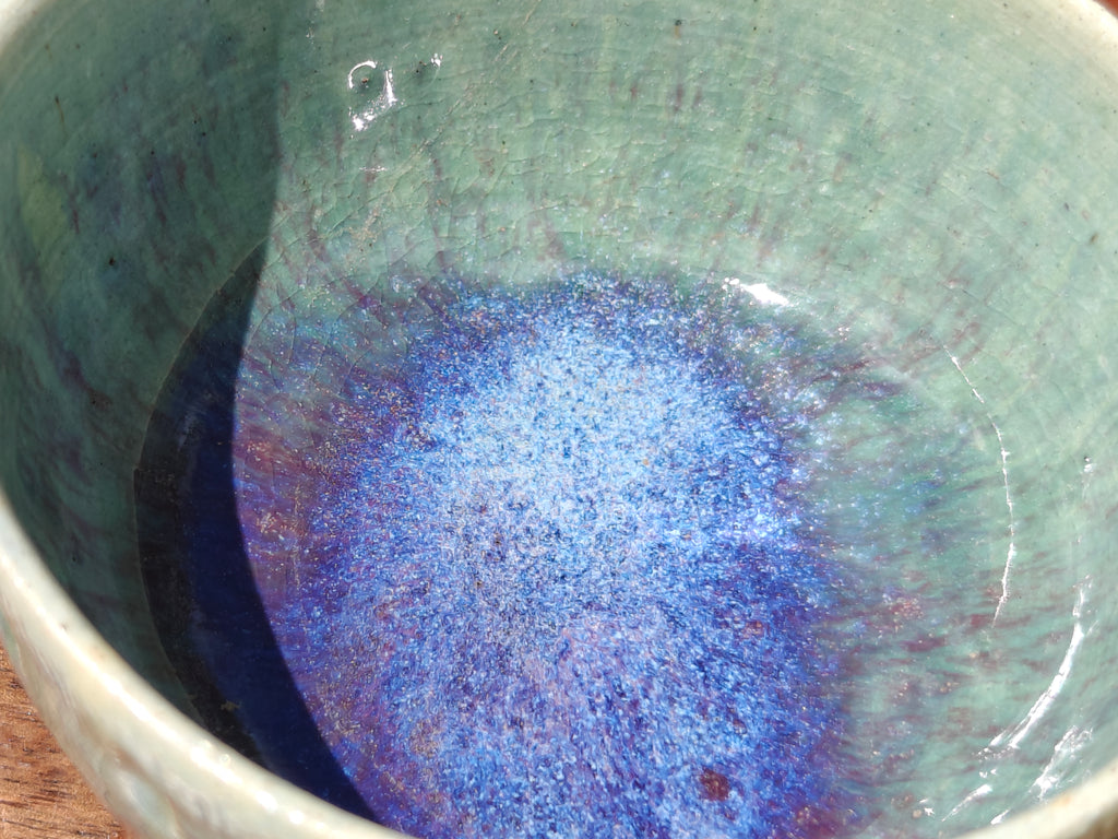 Peacock Pattern Pot - 5" shallow pot