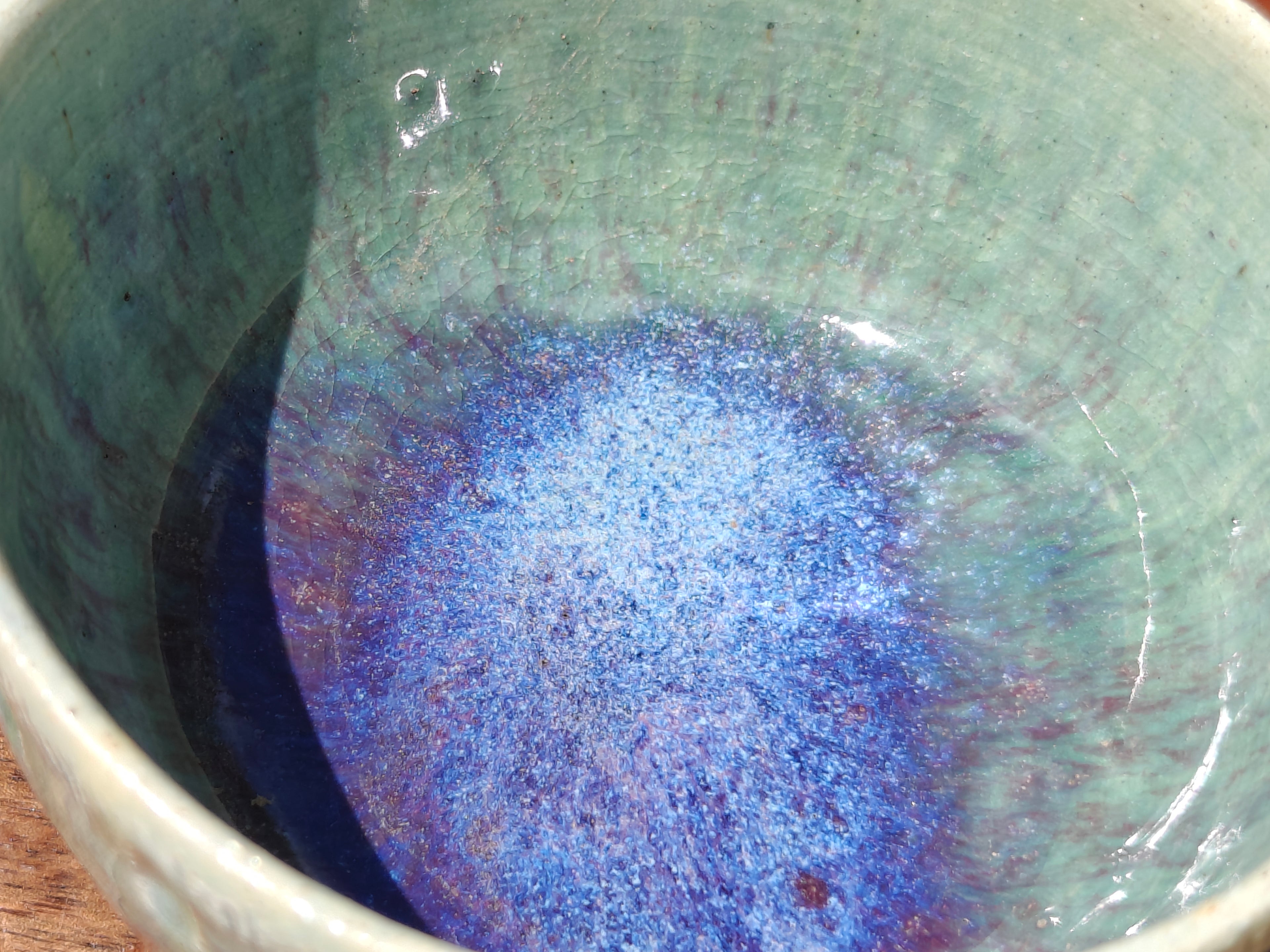 Peacock Pattern Pot - 5" shallow pot