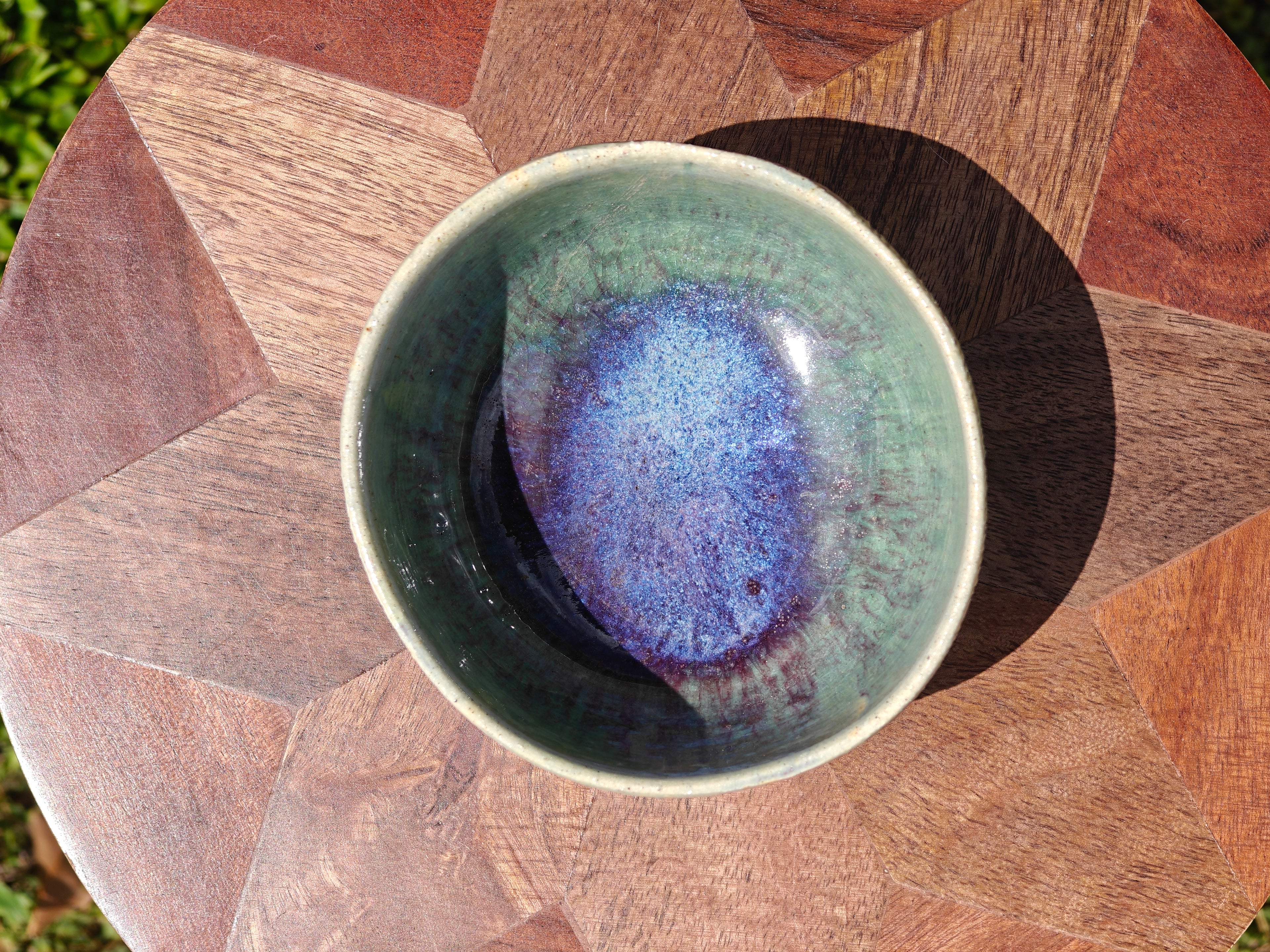 Peacock Pattern Pot - 5" shallow pot