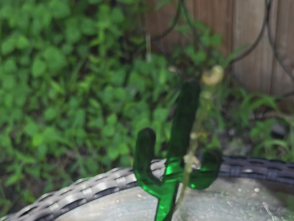 Close-up of acrylic cactus trellis